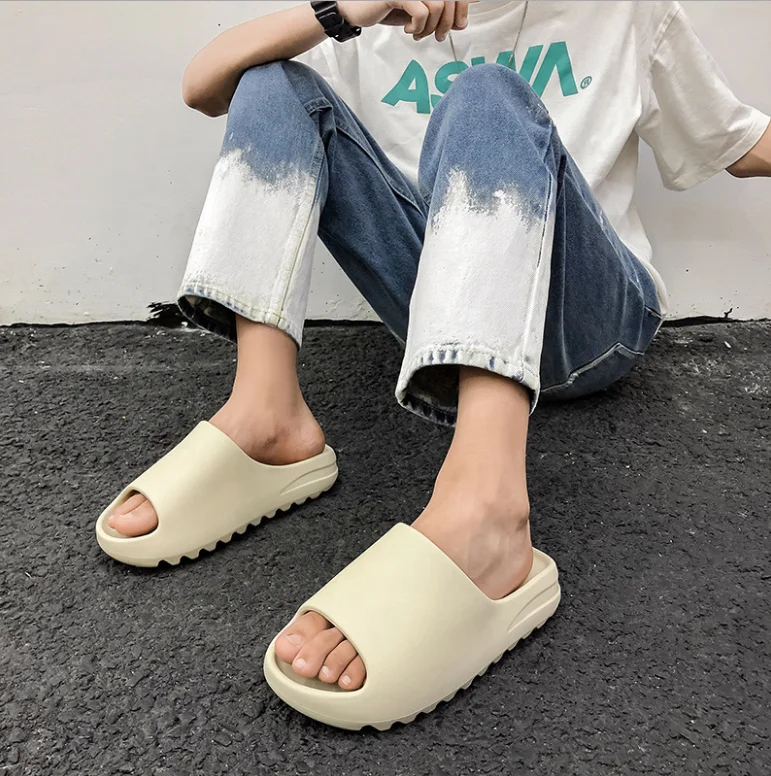 

fashion solid yeezy slides anti slip women summer men sandals yeezy slippers eva beach slides