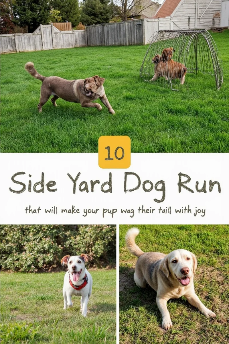 Rubber paver flooring in a narrow side yard designed for easy cleaning and paw safety