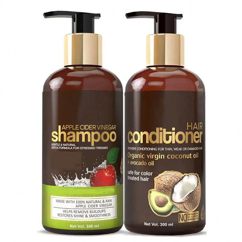 

Private Label Organic Anti Hair Loss Apple Cider Vinegar Shampoo Conditioner Set with Hair Shampoo and Conditioner