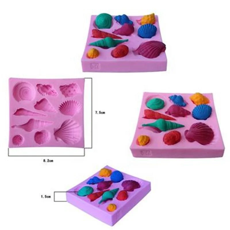 

Silicone Sea Shell Starfish Snail Fondant Cake Mold, Pink