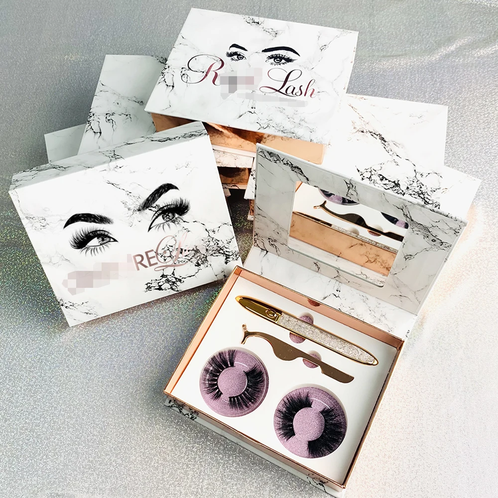

Eyelas Boxes Case 28Mm Mink Eyelash Magnetic Mink Eye Lashess Set, Black