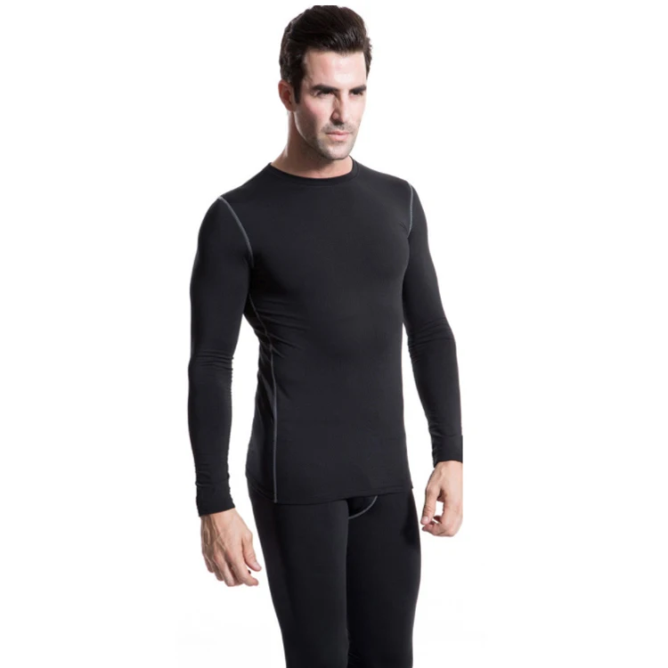 

Winter Fleece Lined PRO Tight Training Sports Fitness Long Sleeves Men's Compression Thermal Under Shirts, 6 colors