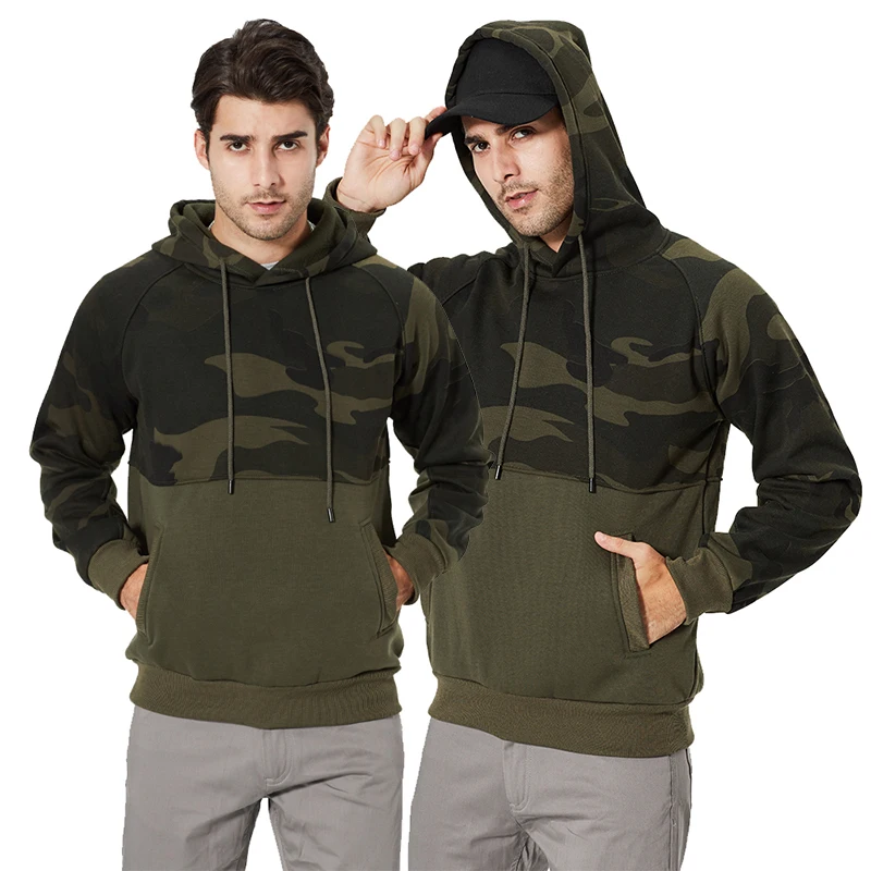 

2021 Fall Winter Mens Coats Casual Men Velvet Sweaters Keep Warm Camouflage Sweater Man Oversized Hoodies, Khaki, green, black