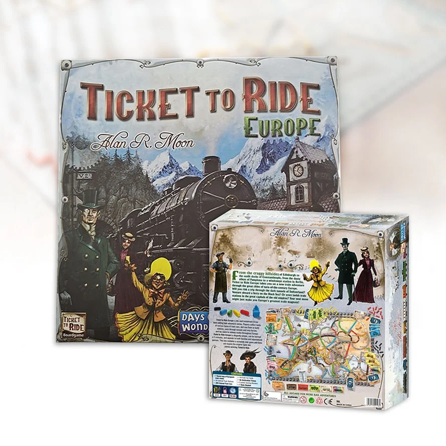 

English card game for European ticket travel patchwork board game