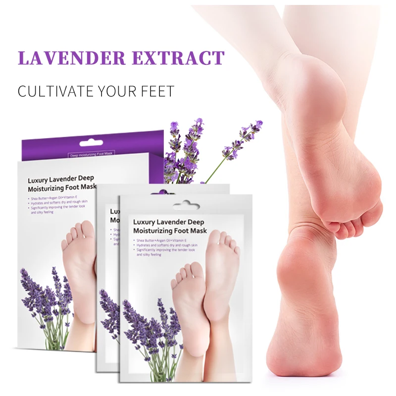 

Hot Saleing Organic Plant Lavender Korea Foot Skin Care Mjcare Moisture Brightening Soothing Hydrating As Baby Skin Foot Mask, Purple