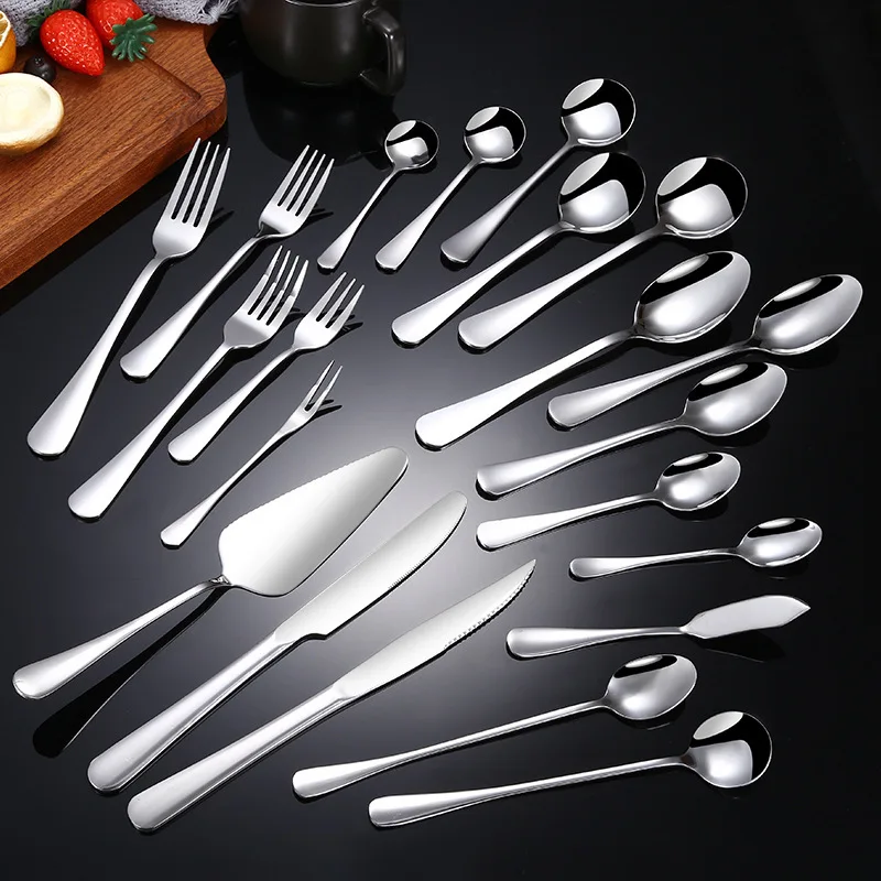 

Hot Selling Products Bulk Luxury Reusable Personal Spoon Fork And Knife Gift Silverware Metal Stainless Steel Flatware Set, Sliver