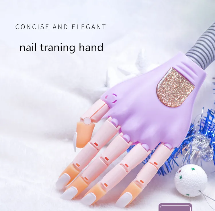 

Nail Art Practice Hand Model Display Manicure Supply Tools Nail Manicure Flexible Movable False Nails Training Hand