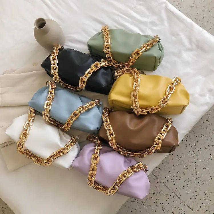 

2021 Popular Wholesale Ladies Handbag Fashion Design Purses Women High Quality Rouched Sling Bags, As picture