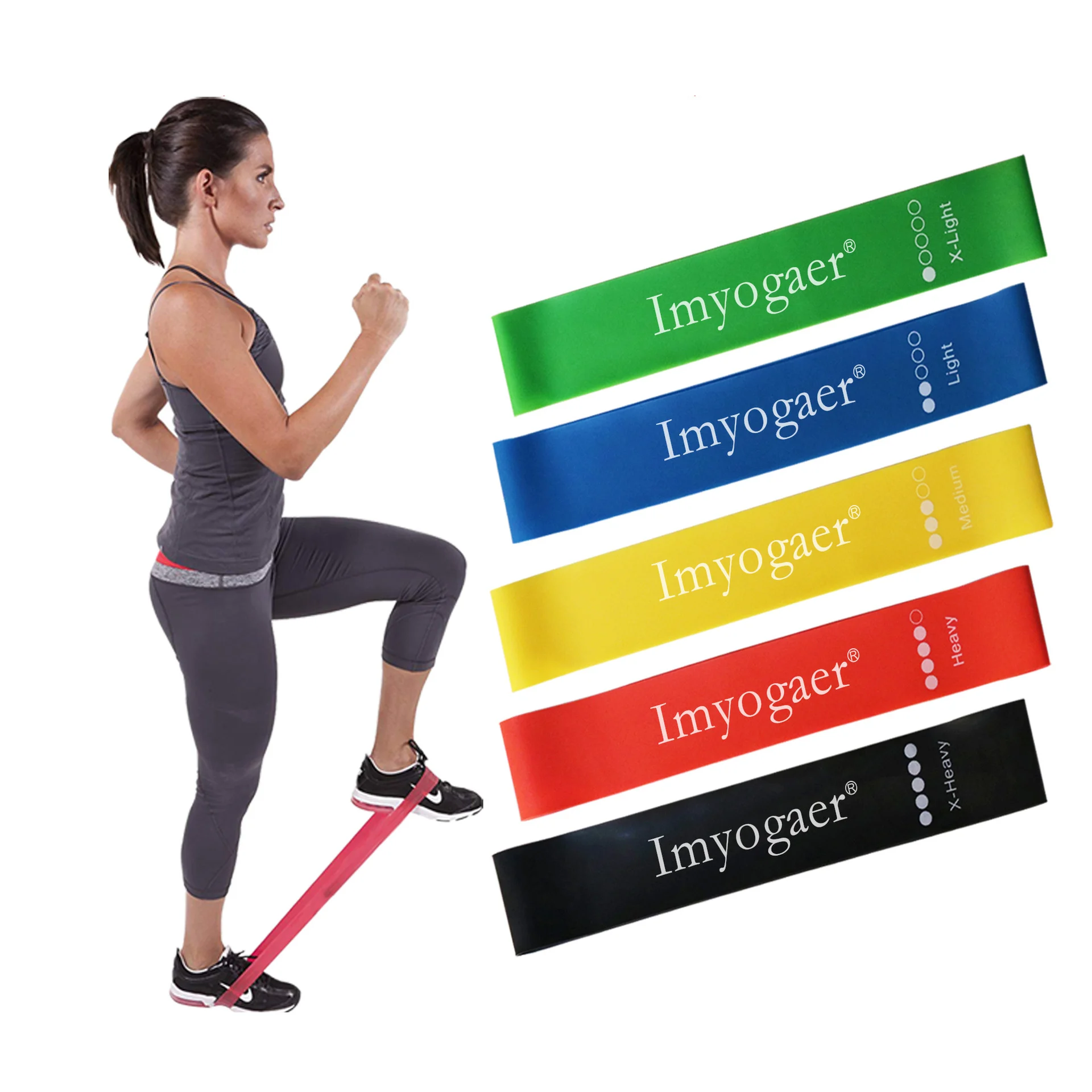 

Indoor Yoga Strength Training Belt Resistance Latex Loop Exercise Bands, Customized color