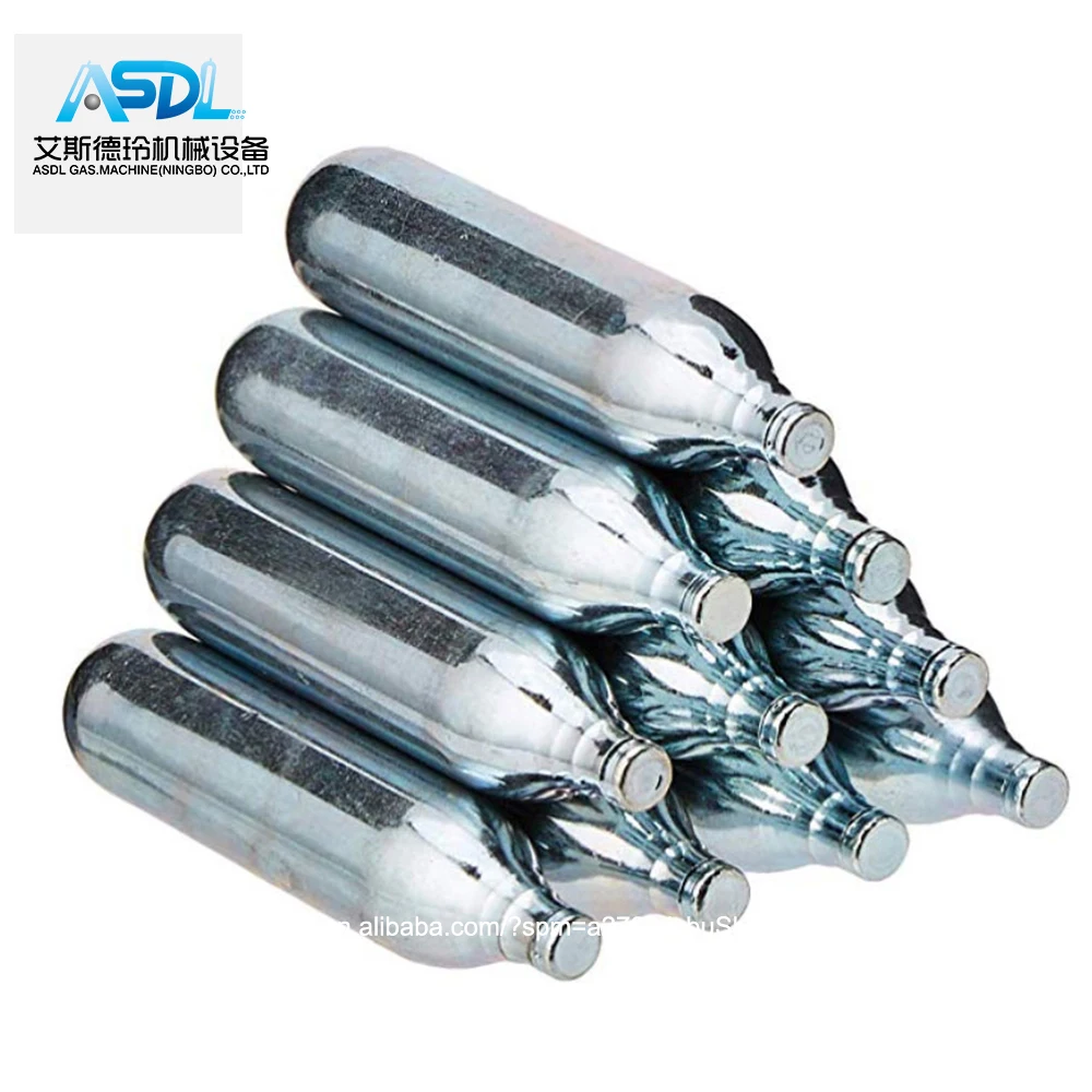

OEM packaged Shooting accessories 12g cartridge high quality non-threaded CO2 gas cylinders for outdoor sports, Silver