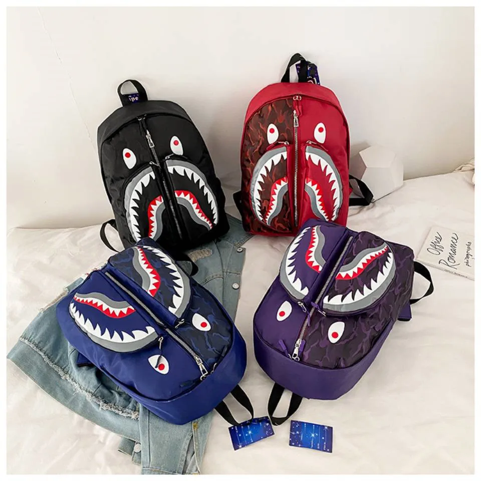 

Bape Shark Head Backpack For Travel Laptop Daypack 3d Print Bag Bape Bookbag Backpack For Men Wholesale Customization