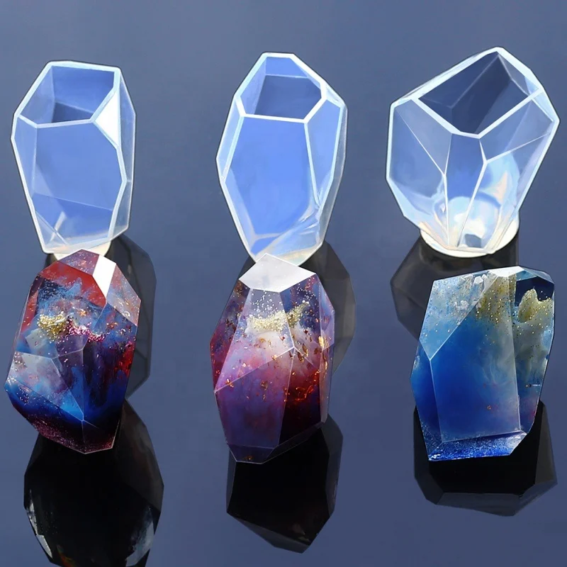 

New Soap Molds Crystal Irregular Geometric Jewelry Mold Silicone Resin Ornaments Craft Making Decoration, Transparent