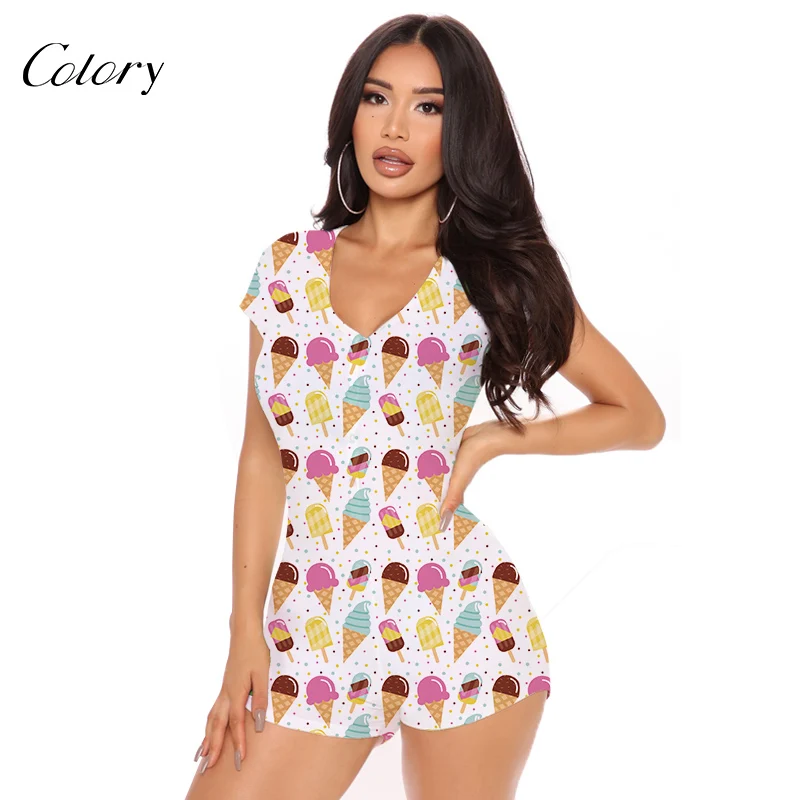 

Colory Designer Sleep Romper Sleepwear Designs Pajamas For Girl, Picture shows