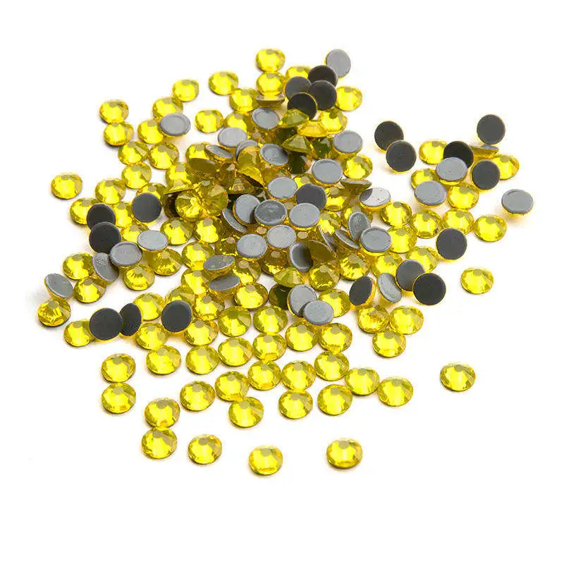 

Honor of crystal SS30 288pcs/bag Lemon High Quality Round For Garment Shoes Bags Hotfix Rhinestones