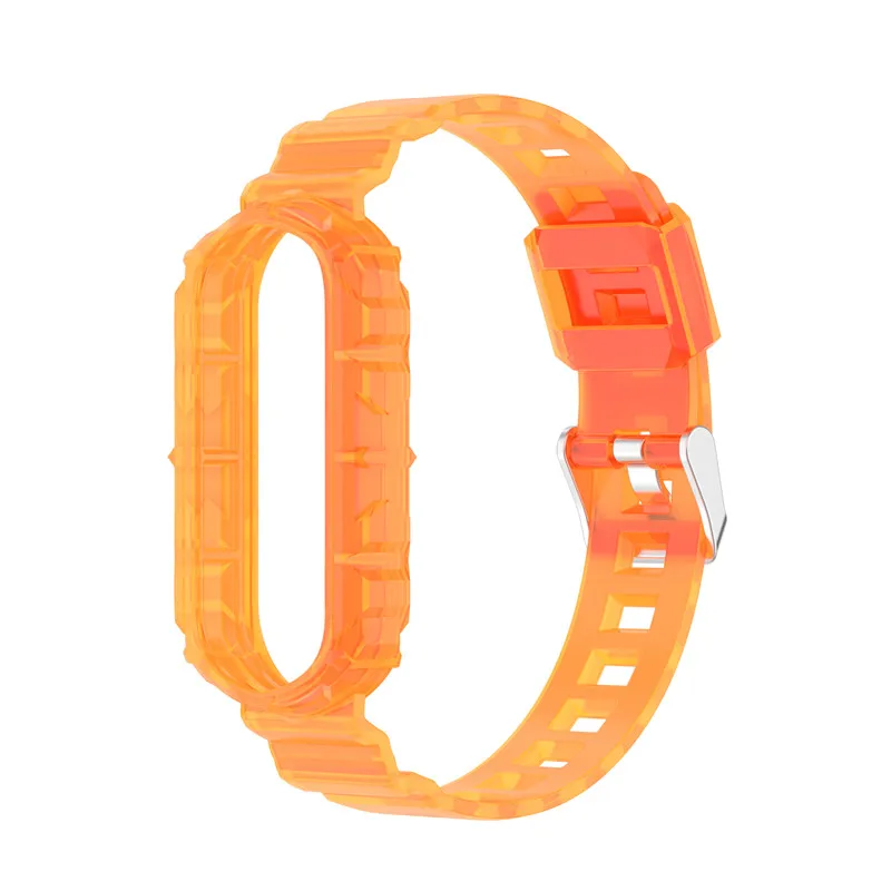 

New Coming Colorful Jelly Sport Clear Transparent TPU Wristband Strap for Xiaomi mi band 6 5