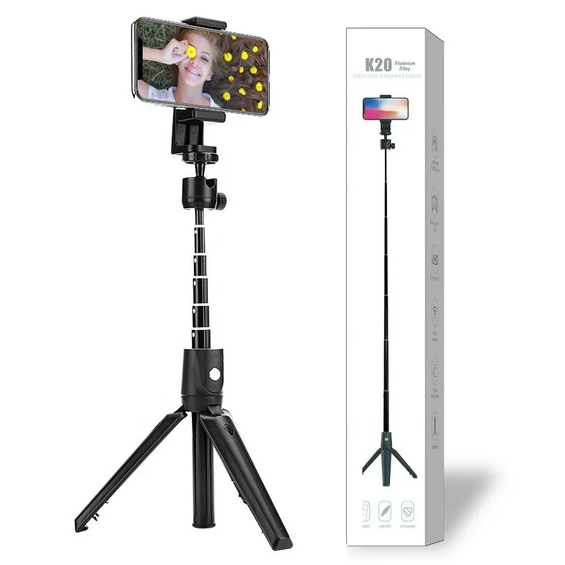 

K20 Portable Multifunctional Adjustable Monopod Selfie Stick and Tripod for iPhone Android Phones