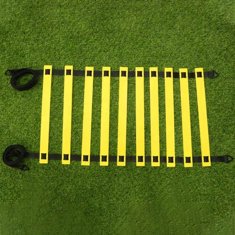 

Wholesale 2-30 Metre Adjustable Sports Equipment Football Boxing Training Telescopic Folding Speed Agility Ladder, Yellow ladder black rope