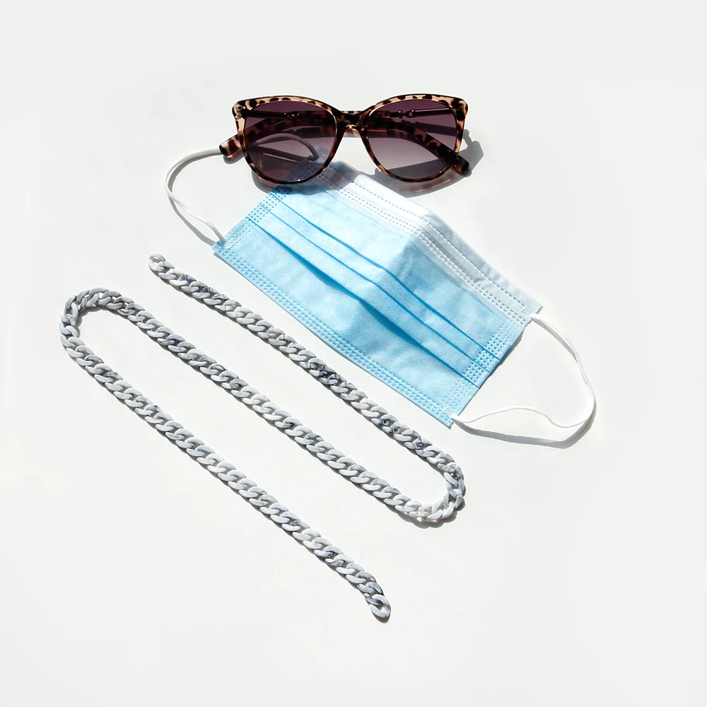 

face masking and glasses chain sunglasses neck cord strap crystal glasses neck cord, As shown or customized