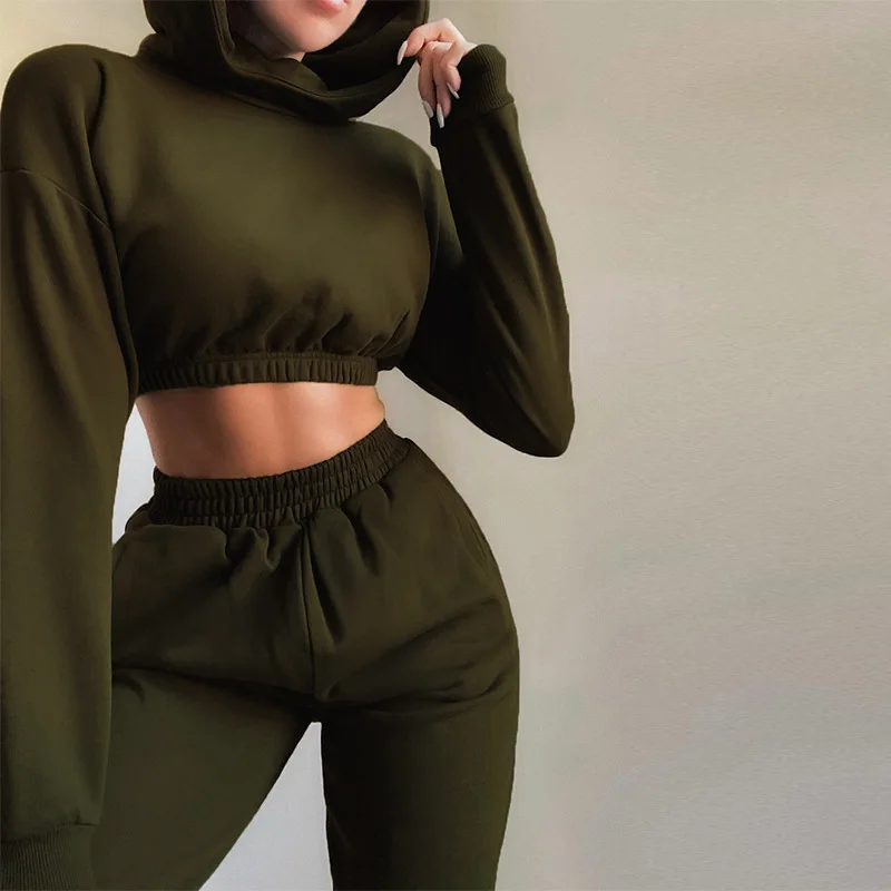 

High Quality Jogging Set Sweatpants And Hoodie 2021 Fall Tracksuit Set For Woman Jogger Suit Two Piece Set