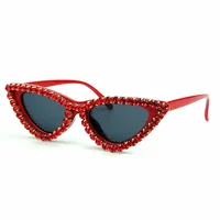 

Fashion Cat Eye Sunglasses Women Vintage Brand Small luxury Ladies Rhinestone red Sun Glasses Female Oculos de sol UV400