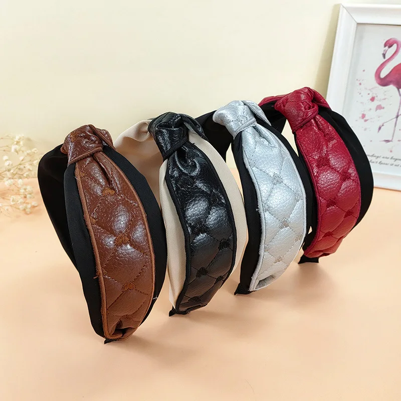 

TS001-46 Retro leather headband simple hairpin fashion new personality pressure hair headband hair accessories for women