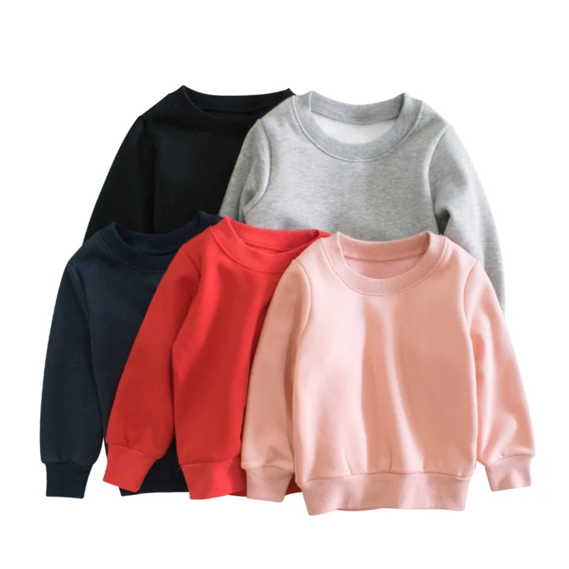 

Autumn Winter 2021 children long sleeve hoodies solid color baby boy girl clothes custom hoodie