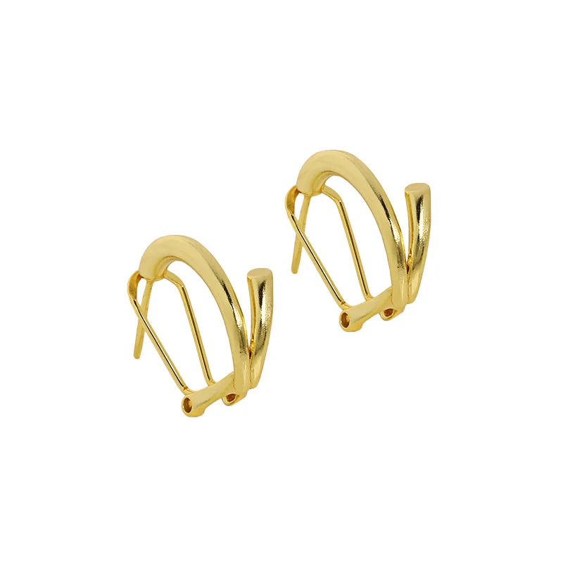 

Korea New Arrival 18k Gold Silver Plated Hoop Circle Earrings High Polished S925 Geometric Stud Earrings