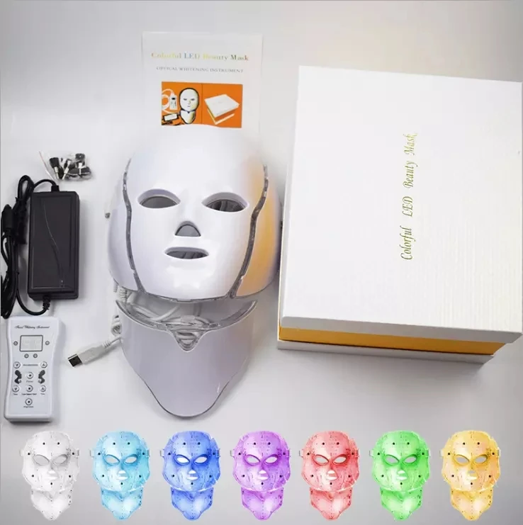 

Professional Skincare Beauty Wireless Pdt Led Face Therapy Mask 7 Colour Mask Led Light, Whtie