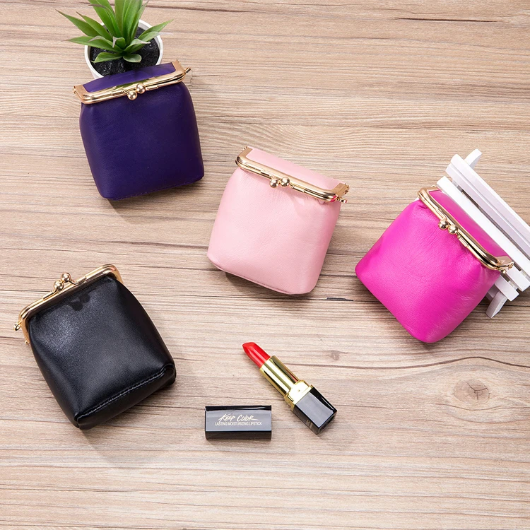 

Bagsplaza new arrival mini small lipstick bag genuine leather portable cosmetic storage bags with for ladies, 4 colors