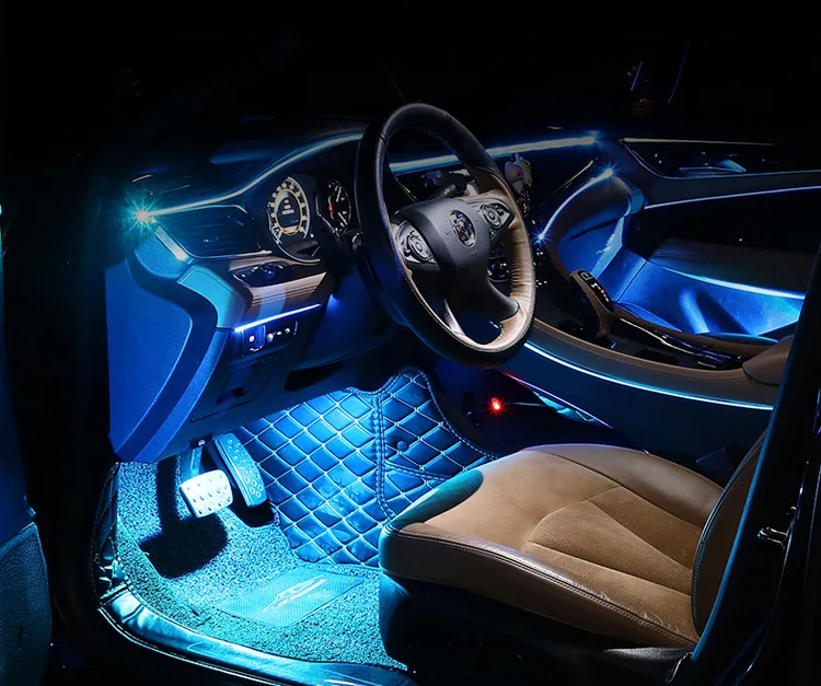 OEM Colors Universal car ambient interior blue white led lights cold light line