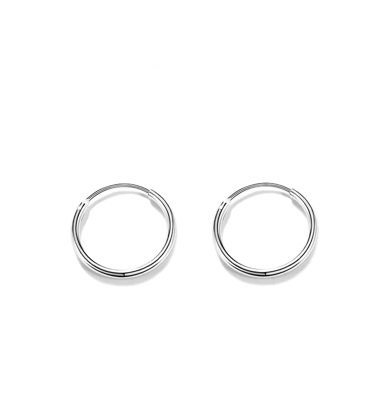 

S925 Full-body sterling silver earrings For men and women, small ring, anti-allergy ring