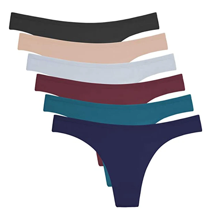 

Amazon Best Selling Womens Breathable Sexy Black Seamless Cotton Thong Panties