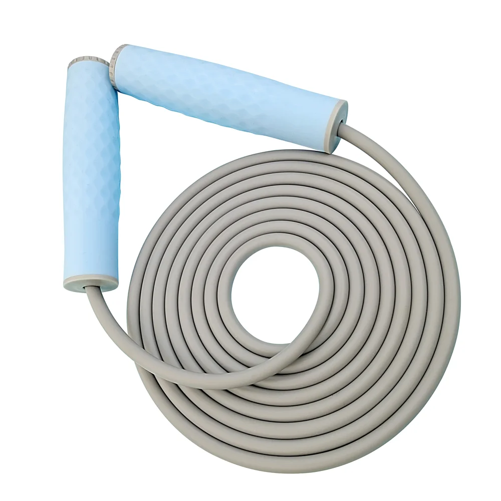 

New Design silicone gel handle with counterweight jump rope thicker PVC rope flexible rotating skipping rope