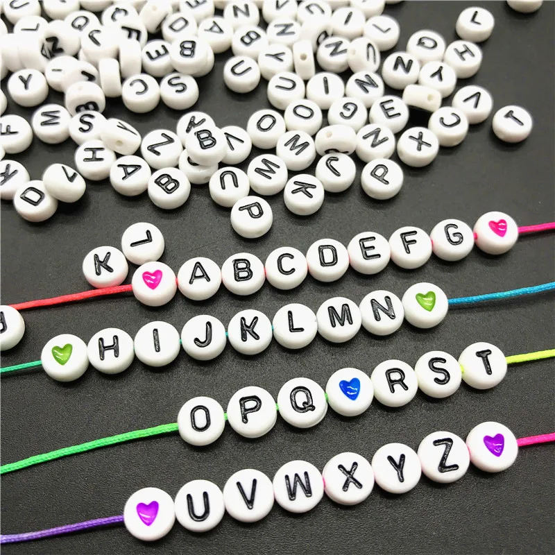 

100pcs/lot 4x7mm Acrylic Spacer Letter Oval Alphabet Beads For Jewelry Making DIY Handmade Accessories