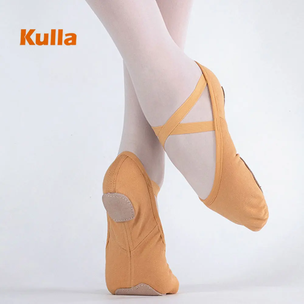 

Child Soft Canvas Ballet Shoes Women Girls Dance Shoes Flat Yoga Gym Sneakers Teacher's Practice Dancing Shoes, Pink,coffee,tan