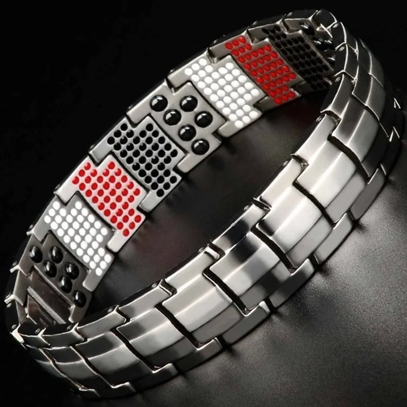 

Factory Wholesale Luxury Couple Stainless Steel Bracelet Custom Titanium Germanium Men'S Titanium Steel Magnetic Bracelets, Picture shows