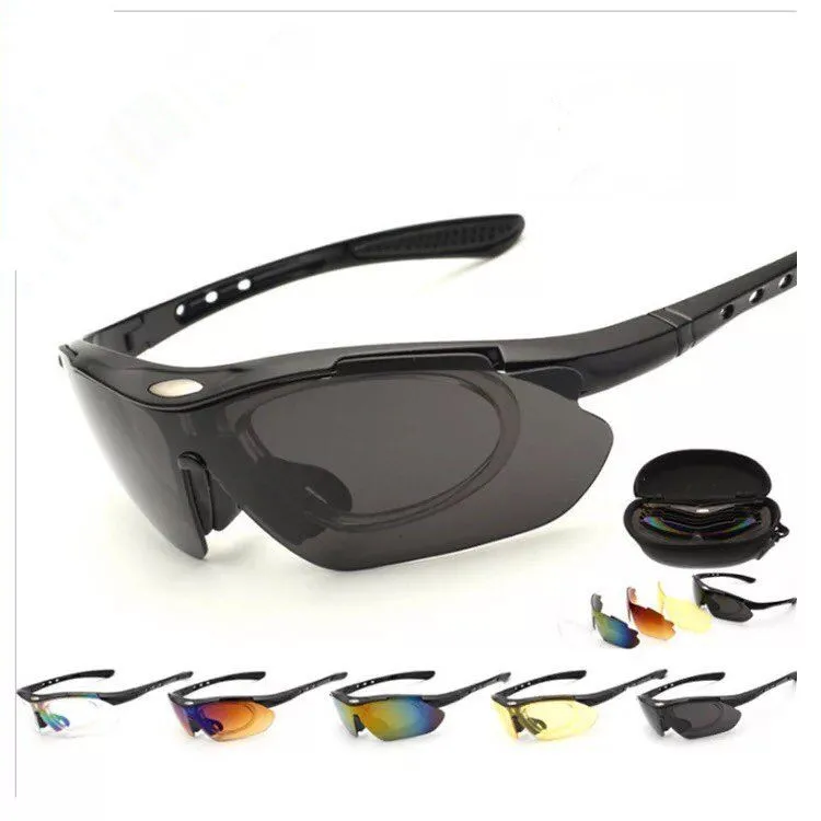 
Outdoor RockBros TR90 Polarized Cycling Glasses 5 Lens Interchangeable UV400 Sunglasses 
