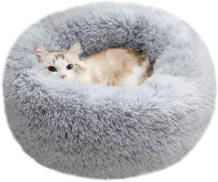 

Amazon Pet Cushion Warming Dog Cat Bed Round Soft Plush Pet Beds & Accessories Bed Mats Wholesale Eco-friendly Stocked FIBER