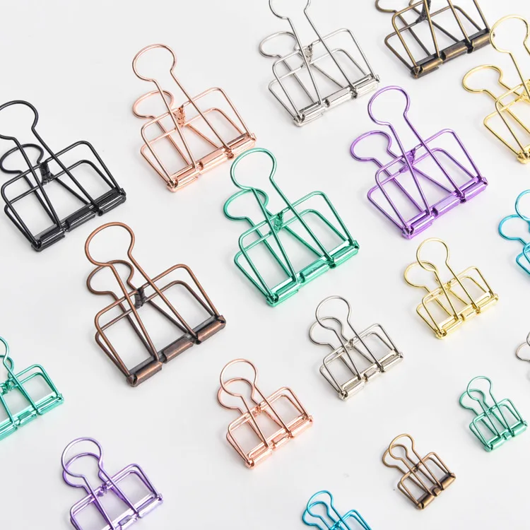 
High Quality Multi-color Different Size Promotion Custom Logo Metal Paper Binder Clip 