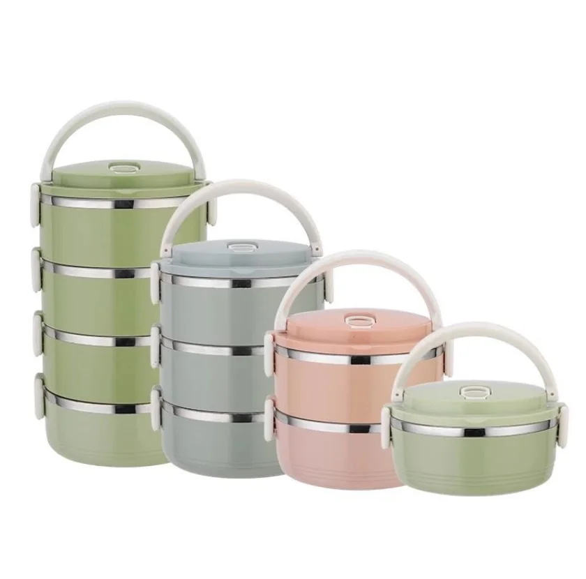 

2020 bestseller 3 Layer food grade Stackable Stainless Steel Insulated Bento Lunch Food Box With Handle, Customized color acceptable