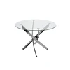 NOVARA Chrome Round Glass Dining Table Dining Room Set