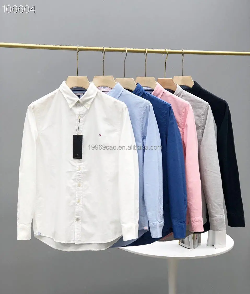 

2022 new high-quality RTS cotton leisure long sleeve manufacturers wholesale customized men's shirts, Custom color