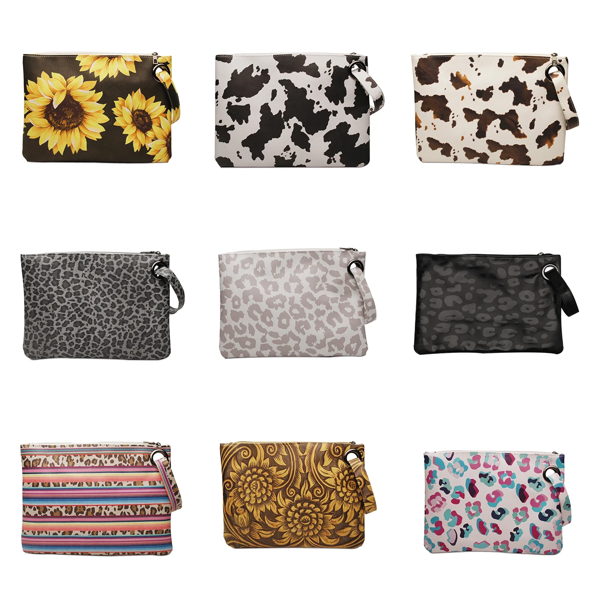 

Cowhide Wristlet Clutch Purse Leopard Clutch Bag Black Leopard Ladies Hand Bags Sunflower Leather Wallet Purse DOM-1081870, Leopard, cowhide and etc.
