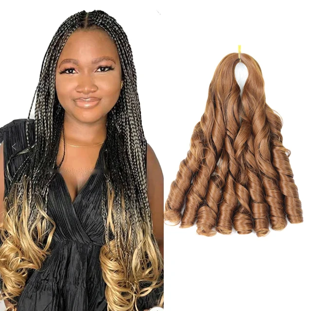 

Synthetic French Curls Wavy Braiding Hair Spiral Curly Loose Wave Crochet Braids Pony Style 150g Wavy Braiding French Curls Hair