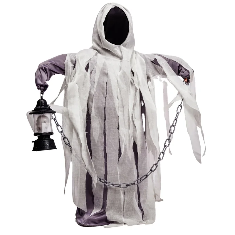 

Halloween Kids Spooky Ghost Tattered Costume Carnival Party Horror Hooded Ghost Costume