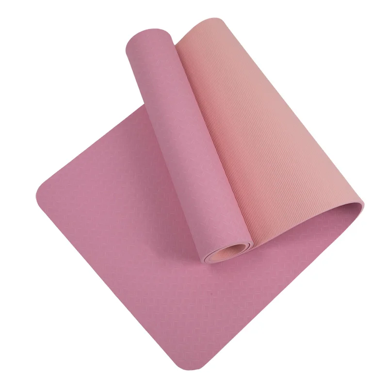 

Non Slip Dual Layer Eco Friendly Kid Tpe Yoga Mat With Carry, Customized pink, purple, green and gray