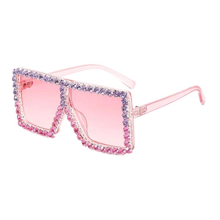 

Doisyer 2021 Luxury children vintage rhinestone toddler oversized boy baby diamond sunglasses for kids uv400