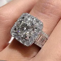 Hot Sale Fashion Jewelry Iced Out Square CZ Finger
