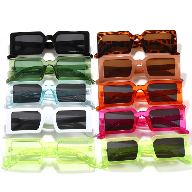 

2021 new fashion sunglasses women square frame Vintage shades custom designer sunglasses candy colors glasses