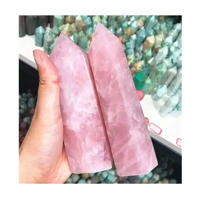 

Wholesale natur crystal tower stone crystals healing stones big rose quartz point